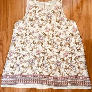 Max Studio Printed Sleeveless Trapeze Blouse